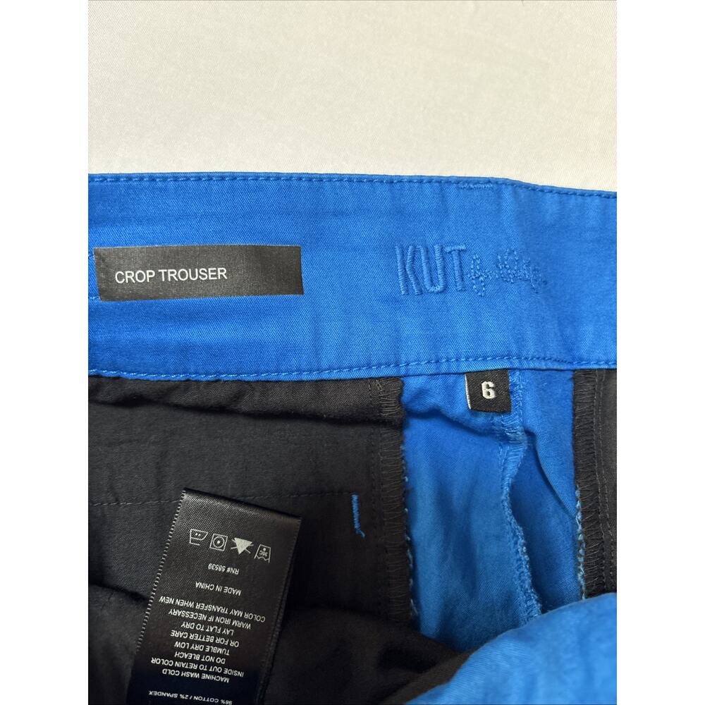 Kut From The Kloth Women's 6 Blue Crop Trouser Pants‎ Resort Travel Spring BOHO - Picture 4 of 10